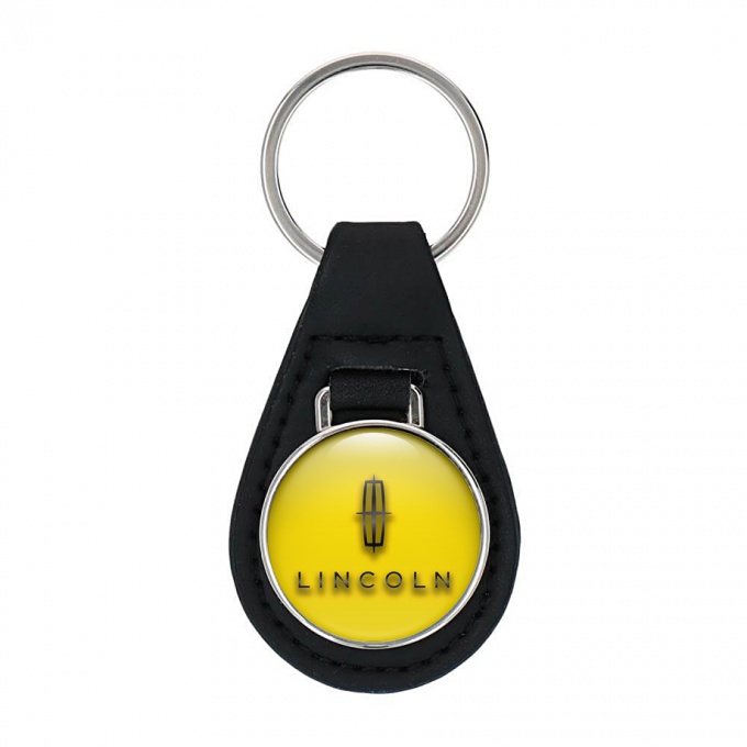 Lincoln Leather Keychain Yellow Graphite Classic Logo