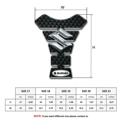 Suzuki Tank Protector Base with Black Fibers Design and Silver Logo 