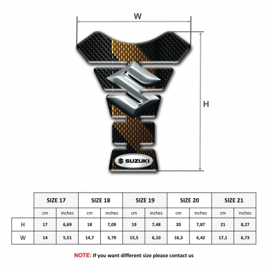 Suzuki Tank Pad Motorbike Black Flakes with Brown Patterns Design 