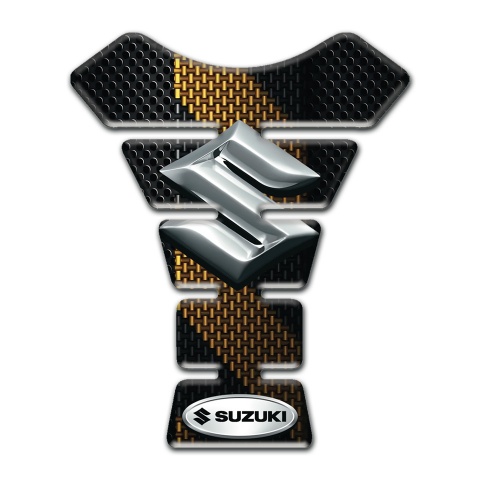 Suzuki Tank Pad Motorbike Black Flakes with Brown Patterns Design 