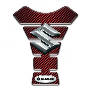 Suzuki Tank Guard Pads Base with Red Carbon Design 
