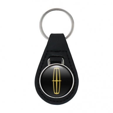 Lincoln Keychain Leather Black Gold Logo Design