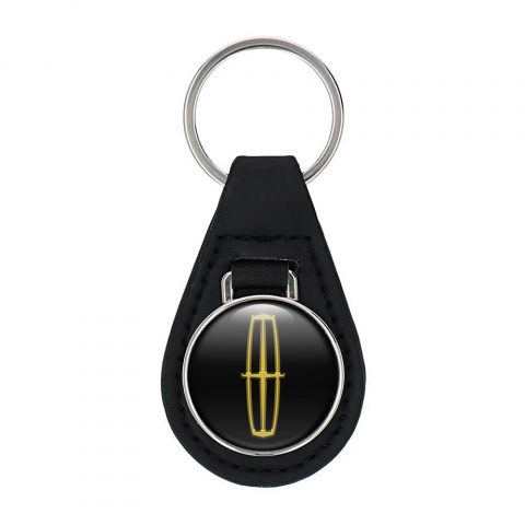 Lincoln Keychain Leather Black Gold Logo Design