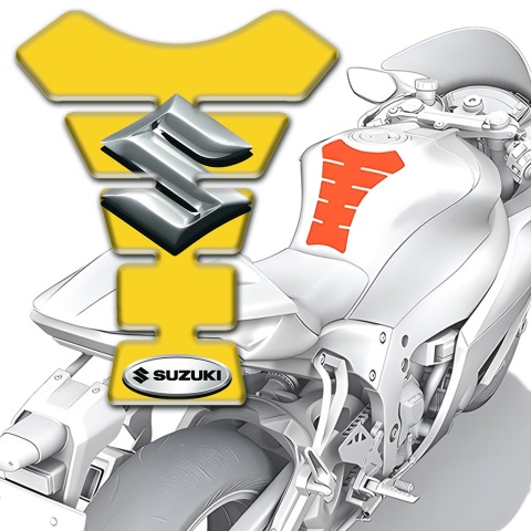 Suzuki Tank Pad Motorbike Base with Yrellow Style 