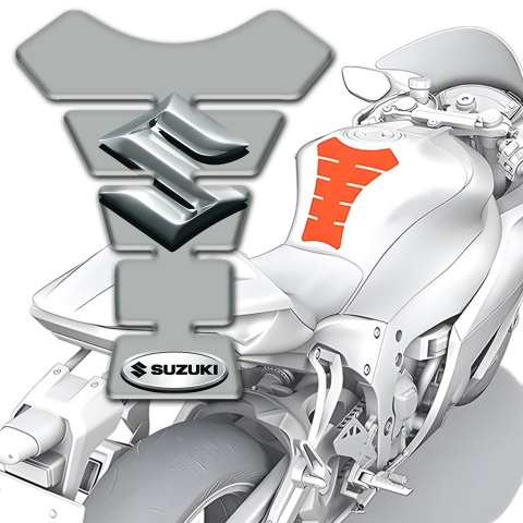 Suzuki Tank Guard Pads Base in Gray Style 