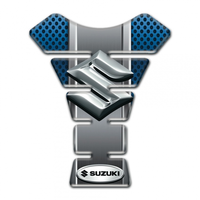 Suzuki Tank Pad Motorbike Base with Perforated Blue Surface Design 