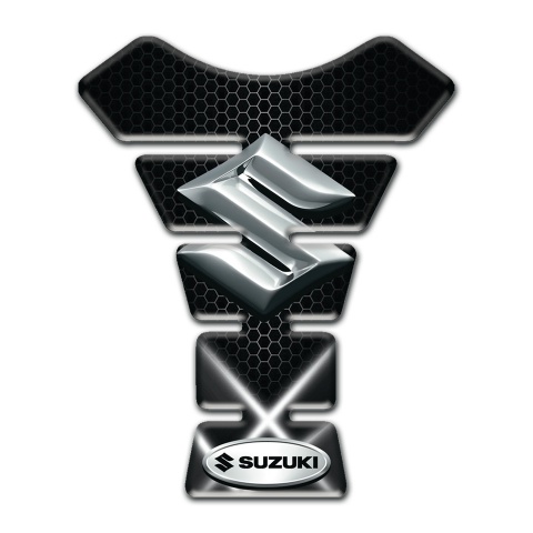Suzuki Tank Guard Pads Base with Crossed White Lights Design 