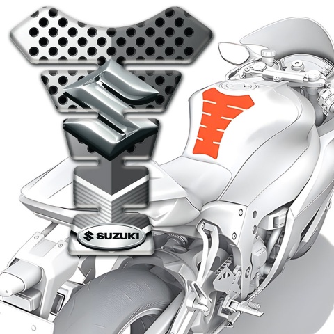 Suzuki Tank Fuse Base with Perforated White Gray Surface 