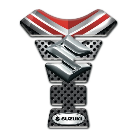 Suzuki Tank Pad Motorbike 3D Silver Logo Premium Quality Edition 