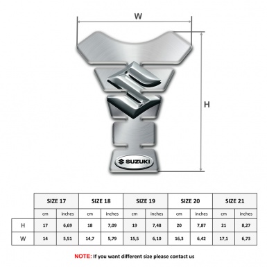 Suzuki Tank Pad Motorbike Model with Silver Design 