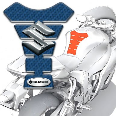 Suzuki Tank Protector Model with Navy Blue Carbon Design 