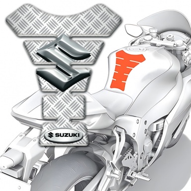 Suzuki Tank Guard Pads Model with Crossed Details 