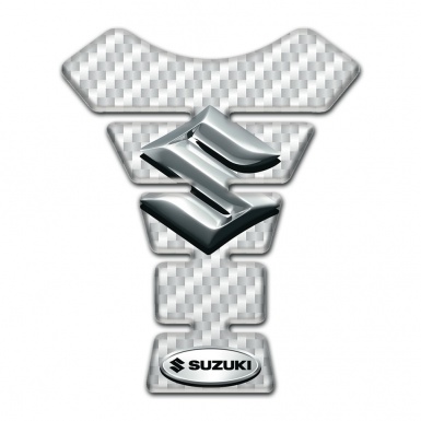 Suzuki Tank Pad Protector Model with White Carbon Design 