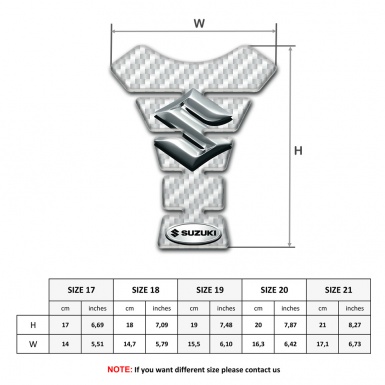 Suzuki Tank Pad Protector Model with White Carbon Design 