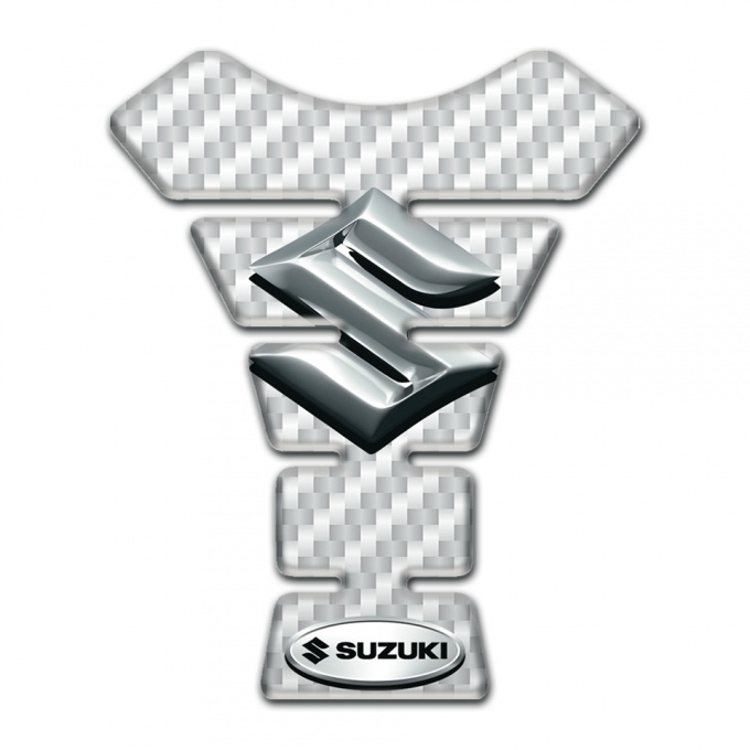 Suzuki Tank Pad Protector Model with White Carbon Design 