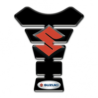 Suzuki Tank Pad Motorbike Black Print with Red Logo 