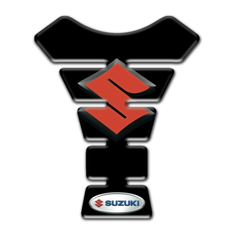 Suzuki Tank Pad Motorbike Black Print with Red Logo 