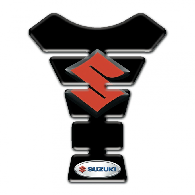 Suzuki Tank Pad Motorbike Black Print with Red Logo 