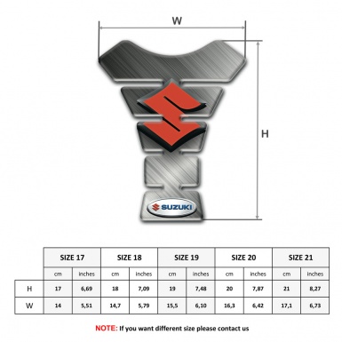 Suzuki Tank Protector Matte Surface Base and Red Logo 