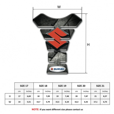 Suzuki Tank Guard Pads Mixed Gray Black Base with Red Logo 
