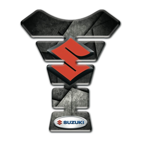 Suzuki Tank Guard Pads Mixed Gray Black Base with Red Logo 