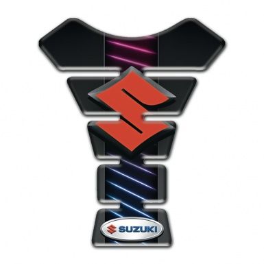 Suzuki Tank Protector Mofdel with Neon blue Red Lines Design 