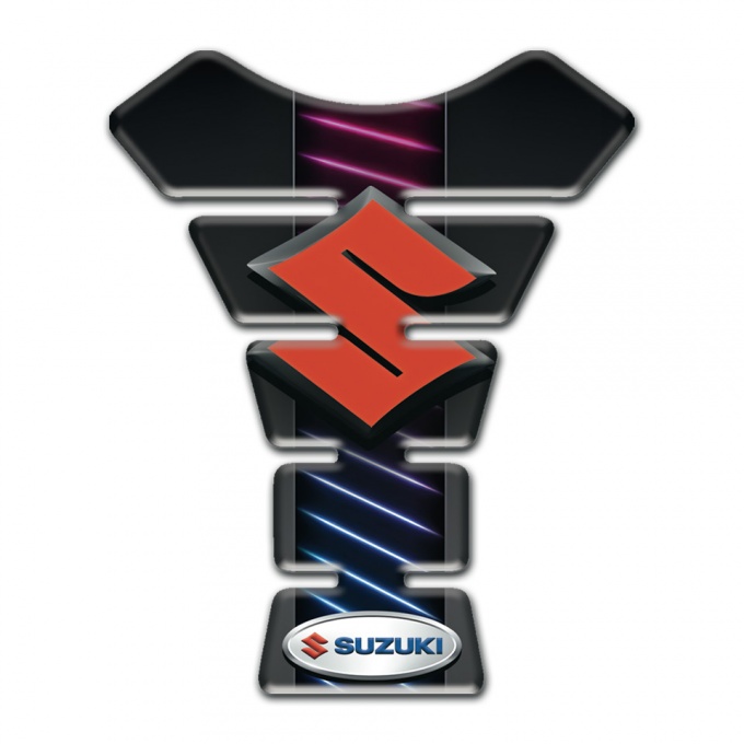 Suzuki Tank Protector Mofdel with Neon blue Red Lines Design 