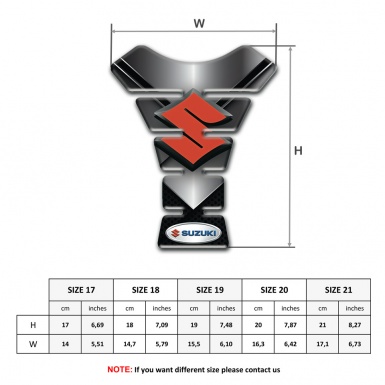 Suzuki  Tank Protector Chrome Base Effect and Red Logo 