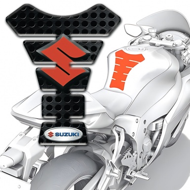 Suzuki Tank Guard Pads Black Perforated Surface Model 