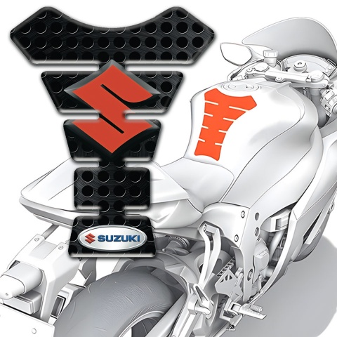 Suzuki Tank Guard Pads Black Perforated Surface Model 