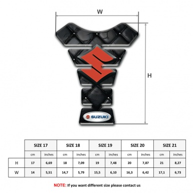 Suzuki Tank Pad Protector Black Leather Effect with Red Logo 