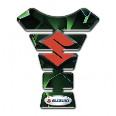 Suzuki Tank Fuse Green Diamond Design with Red Logo 
