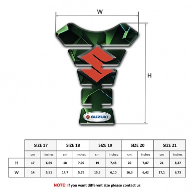 Suzuki Tank Fuse Green Diamond Design with Red Logo 