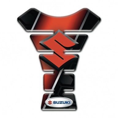 Suzuki Tank Pad Motorbike Black red Surface Base Style 