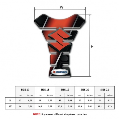 Suzuki Tank Pad Motorbike Black red Surface Base Style 