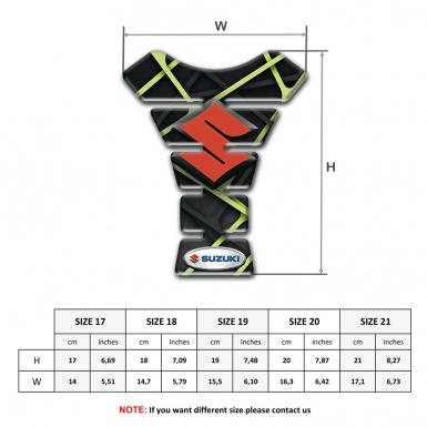 Suzuki Tank Protector Dark Base with Green Lines Decoration 