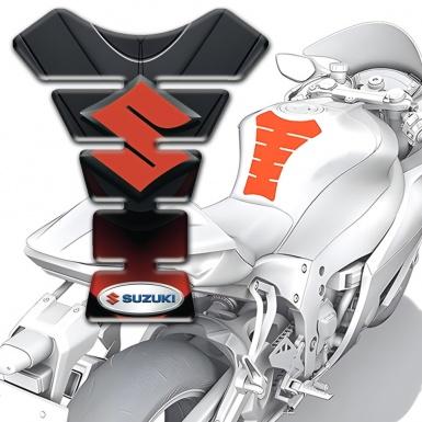 Suzuki Tank Pad Motorbike Model with Stylish Design and Red Logo 