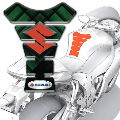 Suzuki Tank Pad Motorbike Model with Dark Green parts Design 