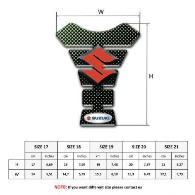 Suzuki Tank Pad Motorbike Model with Green Dots 