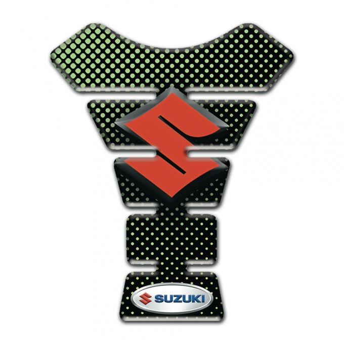 Suzuki Tank Pad Motorbike Model with Green Dots 
