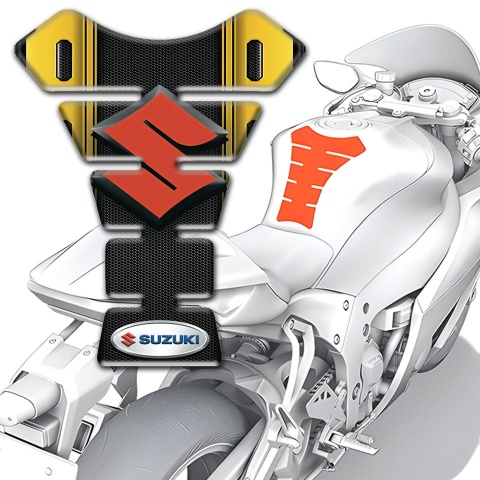 Suzuki Tank Protector Stylish Model with Black Yellow Design 