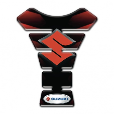 Suzuki Tank Guard Pads base with Merger Red Black Colors design 