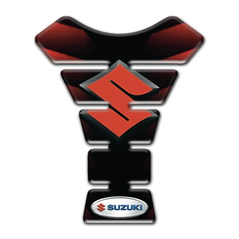 Suzuki Tank Guard Pads base with Merger Red Black Colors design 