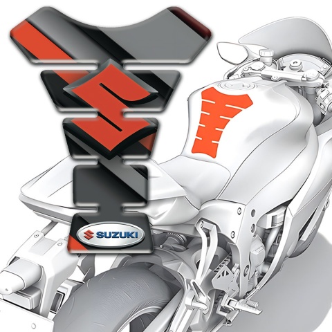 Suzuki  Tank Fuse Base with Gray Orange Diagonal Patterns 