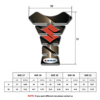 Suzuki Tank Pad Motorbike Model with Bronze Design 