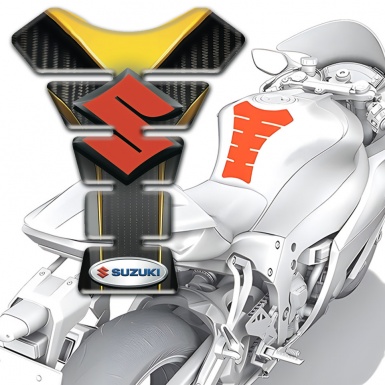 Suzuki Tank Guard Pads High End Edition with Orange Logo 