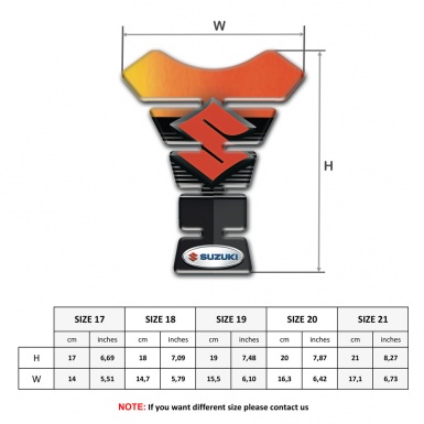 Suzuki Tank Pad Protector Model with Orange Black Decoration 