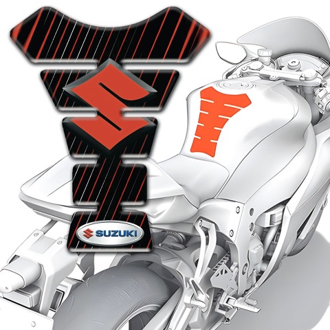 Suzuki Tank Fuse Black with Red Blue Stripes Edition 