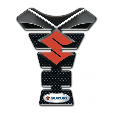 Suzuki Tank Pad Motorbike Silicone Sticker with Orange Logo Design