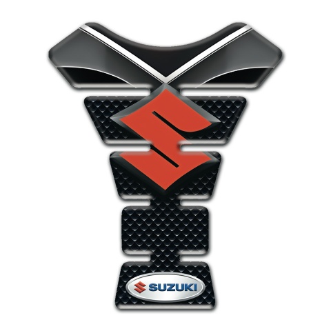 Suzuki Tank Pad Motorbike Silicone Sticker with Orange Logo Design